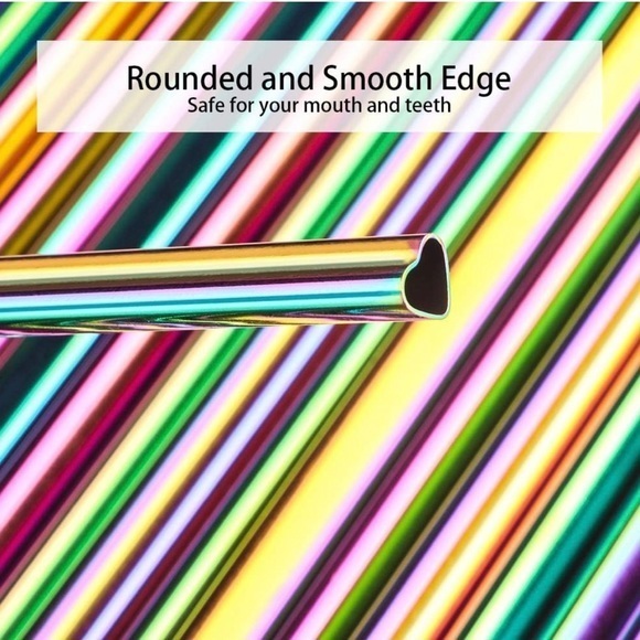 Metal heart straws‎ pk 5 - Picture 2 of 4